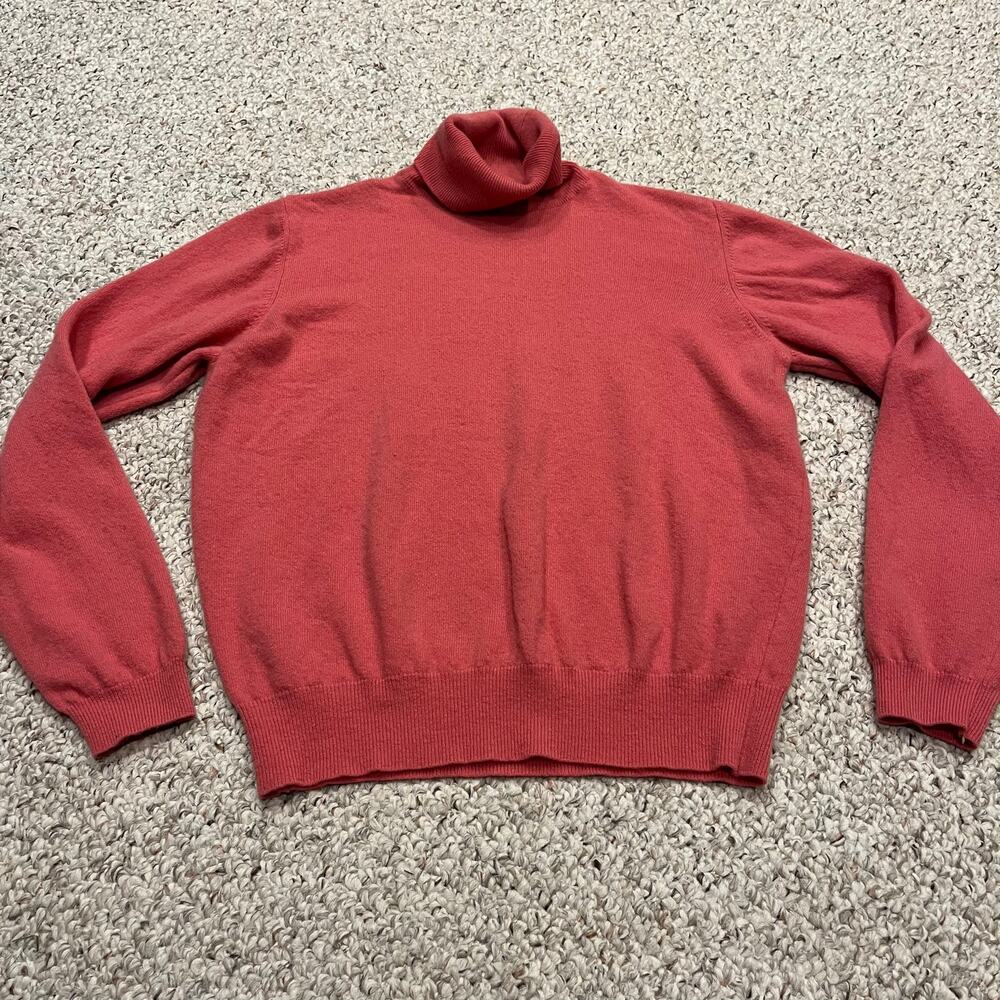 United Colors of Benetton Wool turtleneck Sweater Sz M Pink Quiet Luxury